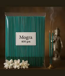 Mayamic Care Premium Mogra Agarbatti Jasmine - Natural Essential Oil Incense Sticks | Charcoal Free & Low Smoke - 400 Gm