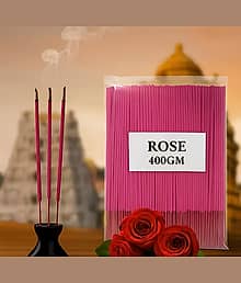 Mayamic Care Pure Desi Gulab Agarbatti - Premium Rose Incense Sticks for Pooja | Long Lasting Divine Fragrance - 400 Gm