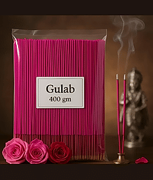 Mayamic Care Premium Rose Agarbatti Gulab - Natural Essential Oil Incense Sticks | Charcoal Free & Low Smoke for Home - 400 Gm
