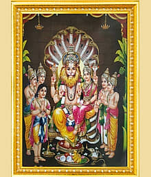 NEW NARSIMHA NARHARI NARSINGH JI WOODEN RELIGOUS PHOTO FRAME 6X8
