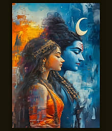 NEW SHIV PARVATI MAHADEV SHIV FAMILY RELIGOUS WOODEN PHOTO FRAME