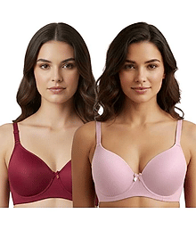 Nyuli Pack of 3 Lycra Lightly Padded T-Shirt Bra For Women ( Multicolor 5 )