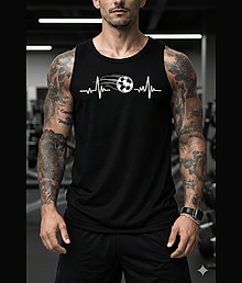 OLENE Pack of 1 Cotton Blend Gym Vest For Men ( Black )