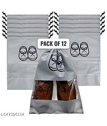 PACK OF 12, Shoe Cover Bag, Travel Shoe Storage Bags, Non-Woven Storage Bag, Shoe Cover with Drawstring, Shoe Organizer with Clear window