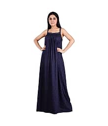 PIYALI'S CREATION WOMEN'S Navy Blue Hosiery Women's Nightwear Nighty & Night Gowns ( Pack of 1 )