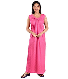 PIYALI'S CREATION WOMEN'S Pink Hosiery Women's Nightwear Nighty & Night Gowns ( Pack of 1 )