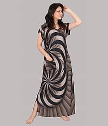 PURSA - Light Grey Satin Women's Nightwear Nighty & Night Gowns ( Pack of 1 )