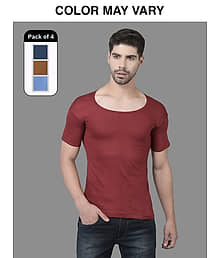 Pack of 4 Dollar Multi Cotton Men's Vest