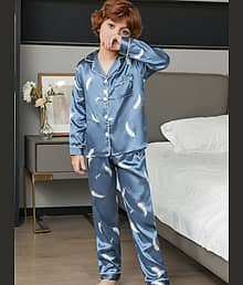 Paghdal Brothers Pack of 1 Baby Boys Polyester Nightsuit Set ( Grey )