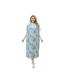 Pari hub Cotton Blend Printed Women Maternity Nighty ( Grey Melange )