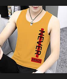 Parona Pack of 1 Polyester Basic Vest For Men ( Mustard )