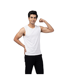 Ponni Pack of 1 Cotton Basic Vest For Men ( White )