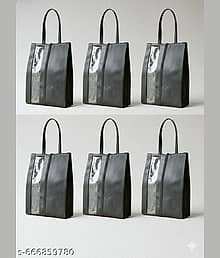 Portable Tall Boot Storage Bag With Clear View Window/Dustproof Travel Carrier With Handles and Center Zipper/Shoe Organizer (Pack of 6)