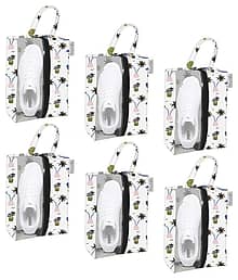 PrettyKrafts Designer Portable Travel Half Transparent Shoe Cover|Dust-proof Shoe Organizer Space Saving Storage Bags,mushroom Set of 6