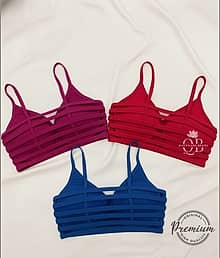 QUEENSLAND BEAUTY Pack of 3 Girls Cotton Camisoles ( Multicolor )