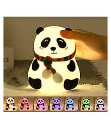 QitmirMKT Panda Lamp, Panda Gifts, Panda Touch Silicone Lamp Multicolor Decorative Table Lamp ( Pack of 1 )