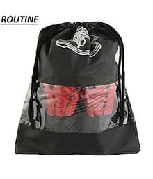 ROUTINE Home Shoe Cover/String Bag Organizer|Shoe Print & Non Woven Material|Transparent Window( PACK OF 3)