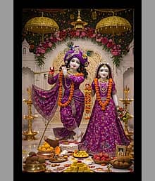 Radha Krishna ji Photo Frame - Divine Love Artwork for Home Decor