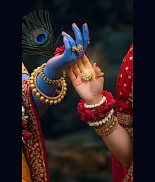 Radhe Krishna Love Hand HD Photo Frame in A4 (8x12) Size.