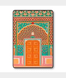 Rajasthani Haveli Door Wall Art | Mughal Arch UV Print MDF Decor
