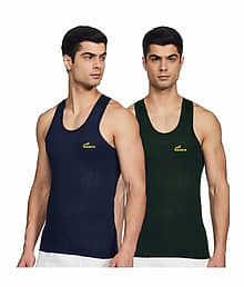 Renox Pack of 2 Cotton Basic Vest For Men ( Multicolor )