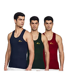 Renox Pack of 3 Cotton Basic Vest For Men ( Multicolor )