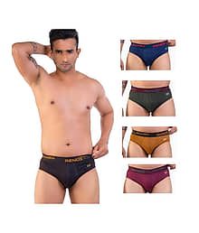 Renox Pack of 5 Cotton Briefs For Men's ( Multicolor1 )