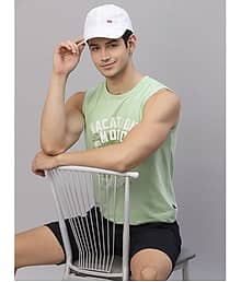 Rigo Pack of 1 Cotton Sleeveless vest For Men ( Green )