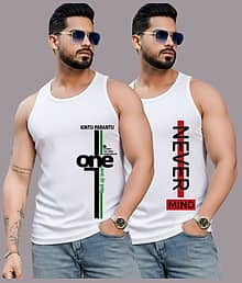 Rino Pack of 2 Polyester Gym Vest For Men ( Multicolor1 )