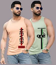 Rino Pack of 2 Polyester Gym Vest For Men ( Multicolor2 )