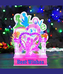 SHUBHSAN Best Wishes Love Couple LED Light Showpiece | Romantic Night Lamp for Gift | Color Changing Decoration Light for Anniversary, Wedding, Birthd