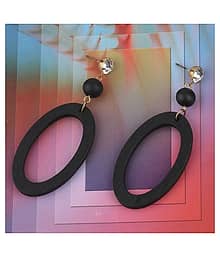 SILVER SHINE Charm Stylish Diamond Wooden Earrings Light Weight for Girls and Women.