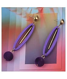SILVER SHINE Exclusive Wooden Earrings Long Dangler Light Weight for Girls and Women.