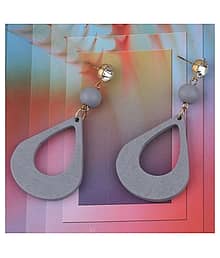 SILVER SHINE Wonderful Attractive Diamond Wooden Light Weight Dangle Earrings for Girls and Women.