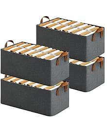 SKYVILLA 26L Clothes Storage Bag | Foldable Storage Box with Handles | Household Wardrobe Storage Box Steel Frame Support Closet Storage Bin
