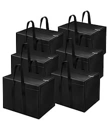 SRT TRADING Extra Large 85L Moisture-Proof Storage Bag | Heavy-Duty Nylon Organizer for Clothes, Books, Stationery, Toys & Documents | Black Rectangul