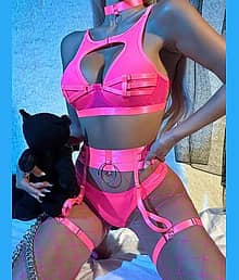 SSoShHub Pink Satin Women Baby Doll Dress Without Panty
