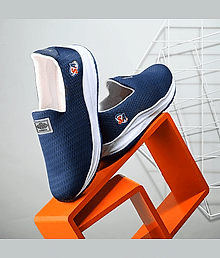 STALAG Weight comfortable for man Navy Blue Men's Slip-on Shoes