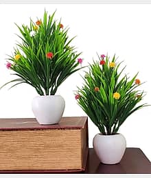 Sanol Beautiful Artificial Areca Floor Plant with Big Leaves and Without Pot Wild Artificial Plant with Pot (20 cm, Multicolor)