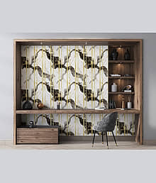 Sekhmet WHITE BLACK GOLD Self-Adhesive Wallpaper Waterproof Old Furniture Vinyl Stickers Wooden Door Wardrobe Desktop PVC Wall Papers(60*200)