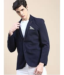 Showoff Cotton Blend Men's Blazer - Navy Blue ( Pack of 1 )