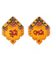 Silver Arts Multicolour Wood Handicraft Showpiece - Pack of 2