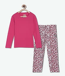 Sini Mini Pack of 1 Girls Cotton Top With Pants ( Bright Pink )