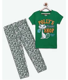 Sini Mini Pack of 1 Girls Cotton Top With Pants ( Green )