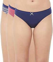 Soie Pack of 3 Cotton Blend Bikini For Women ( Multicolor )