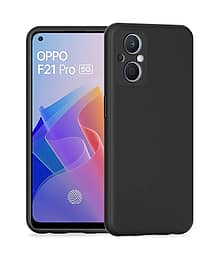 Spectacular Ace - Black Silicon Plain Cases Compatible For Oppo F21 Pro 5G ( Pack of 1 )