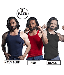 Sportzone. Pack of 3 Cotton Basic Vest For Men ( Multicolor )