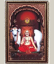 SujArta Raghavendra Swamy Photo Frame ( RSCF ), (Medium Size) 13 * 9 Inch Quality Frame, Vinyl Print, Solid 6 mm Board