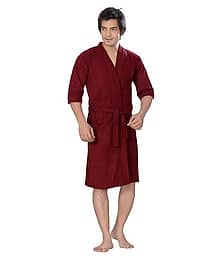 Superior Maroon Cotton Bathrobes