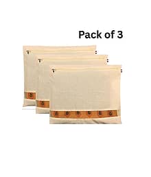 THRIFTKART - 3PC Cotton Eco-friendly and reusable Saree Covers With Premium Zipper Closure/Saree Bags/Clothes Covers Organizer for Wardrobe and Giftin